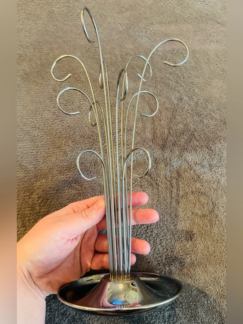Silver Jewelry Tree Stand Organizer